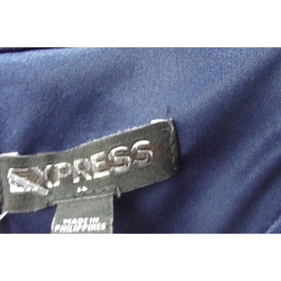 Express 6 Blue Mock Neck Keyhole Sleeveless Sheath Dress back black lace small - Picture 11 of 12